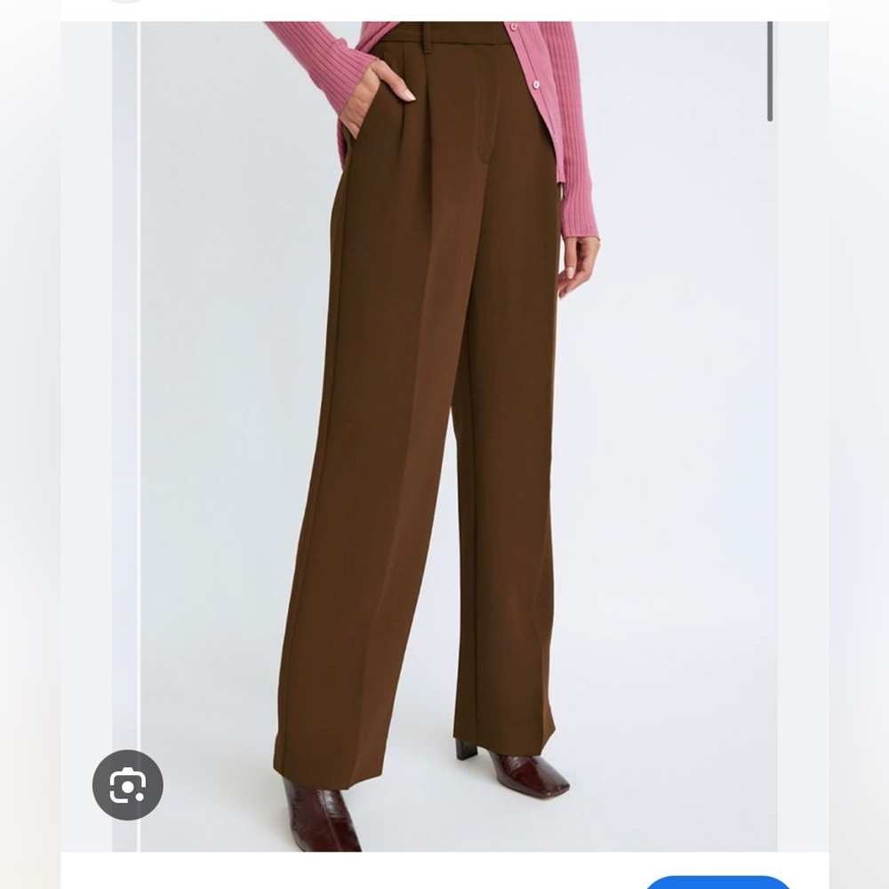 NWT Aritzia Wilfred Effortless Pant Crepette Extra Short/Crop in Cognac Size 2